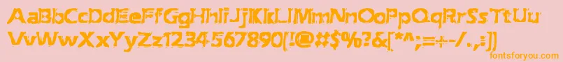 ExtractionBrk Font – Orange Fonts on Pink Background