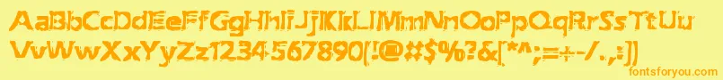 ExtractionBrk Font – Orange Fonts on Yellow Background