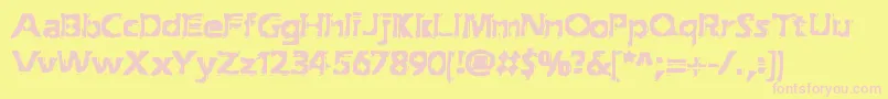 ExtractionBrk Font – Pink Fonts on Yellow Background