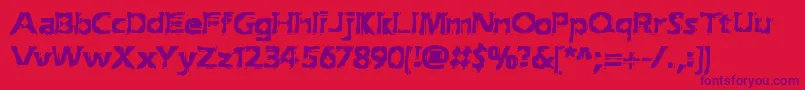 ExtractionBrk Font – Purple Fonts on Red Background
