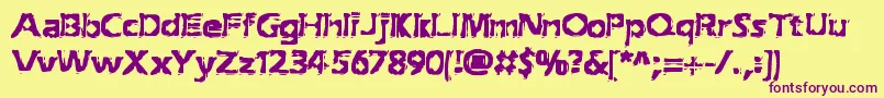 ExtractionBrk Font – Purple Fonts on Yellow Background