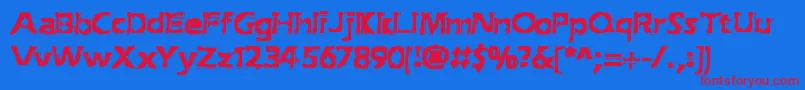 ExtractionBrk Font – Red Fonts on Blue Background