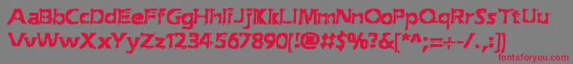 フォントExtractionBrk – 赤い文字の灰色の背景