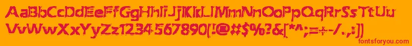 ExtractionBrk Font – Red Fonts on Orange Background