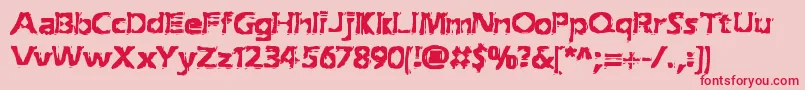 ExtractionBrk Font – Red Fonts on Pink Background