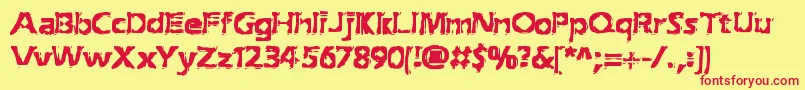 ExtractionBrk Font – Red Fonts on Yellow Background