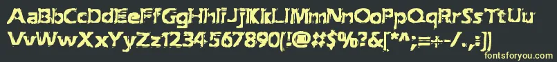 フォントExtractionBrk – 黒い背景に黄色の文字