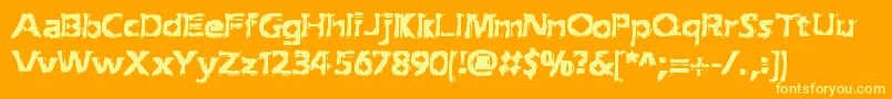 ExtractionBrk Font – Yellow Fonts on Orange Background