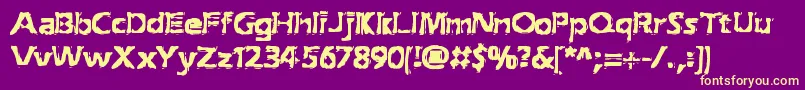 ExtractionBrk Font – Yellow Fonts on Purple Background