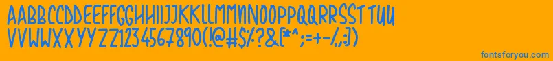 Love The Trees Font – Blue Fonts on Orange Background
