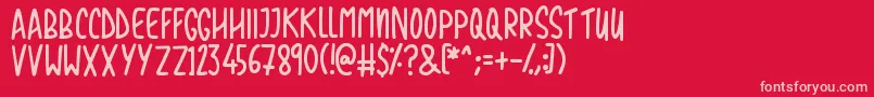Love The Trees Font – Pink Fonts on Red Background