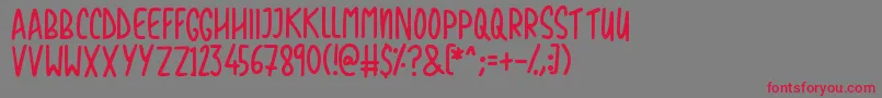 Love The Trees-Schriftart – Rote Schriften auf grauem Hintergrund