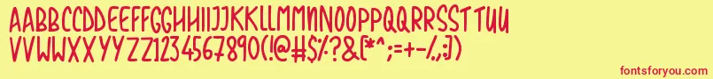 Love The Trees Font – Red Fonts on Yellow Background
