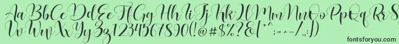 Lovea Font – Black Fonts on Green Background