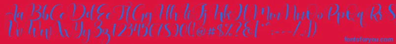 Lovea Font – Blue Fonts on Red Background