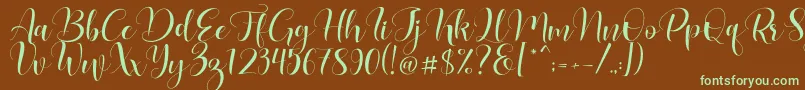 Lovea Font – Green Fonts on Brown Background