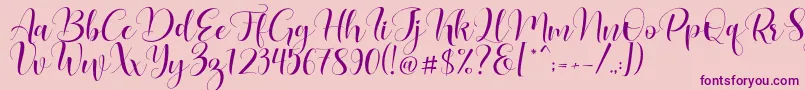 Lovea Font – Purple Fonts on Pink Background