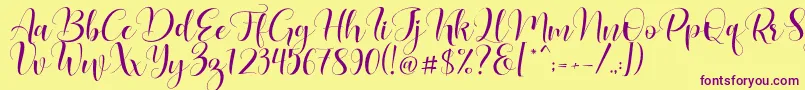 Lovea Font – Purple Fonts on Yellow Background