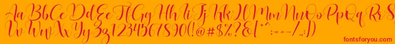Lovea Font – Red Fonts on Orange Background