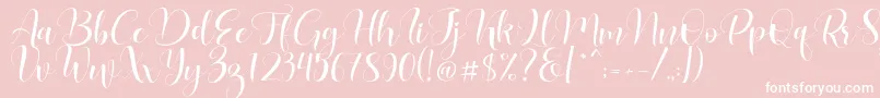 Lovea Font – White Fonts on Pink Background