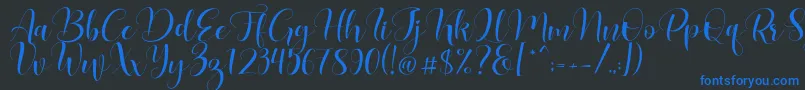 Lovea Font – Blue Fonts on Black Background