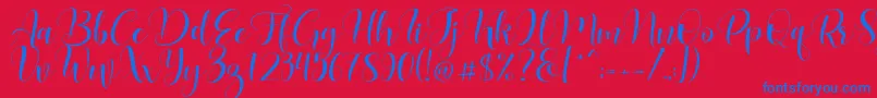 Lovea Font – Blue Fonts on Red Background