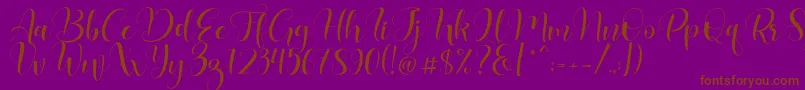 Lovea Font – Brown Fonts on Purple Background