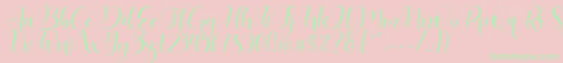 Lovea Font – Green Fonts on Pink Background