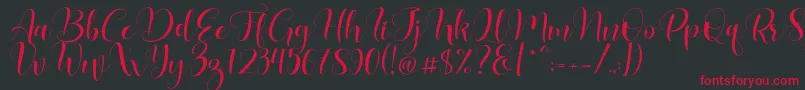 Lovea Font – Red Fonts on Black Background