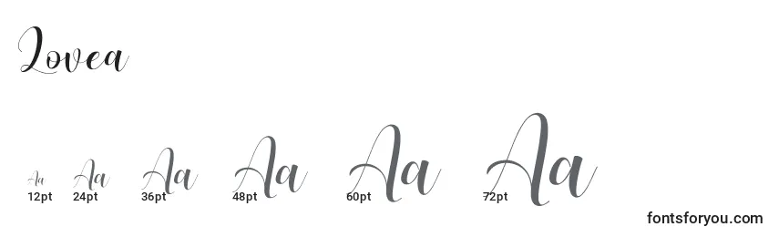 Lovea (133004) Font Sizes