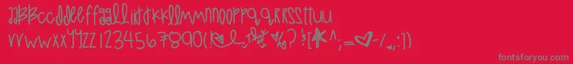 LoveAtFirstSight Font – Gray Fonts on Red Background