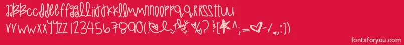 LoveAtFirstSight Font – Pink Fonts on Red Background