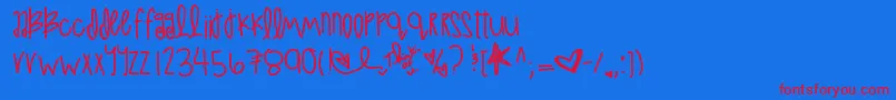 LoveAtFirstSight Font – Red Fonts on Blue Background