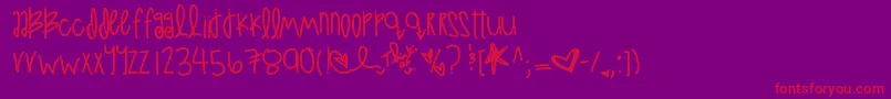 fuente LoveAtFirstSight – Fuentes Rojas Sobre Fondo Morado
