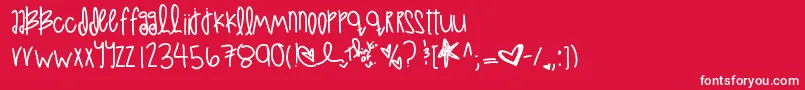 フォントLoveAtFirstSight – 赤い背景に白い文字