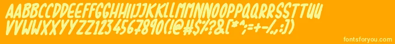 Lovebuzz Font – Yellow Fonts on Orange Background