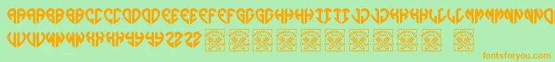 Шрифт Lovegramos – оранжевые шрифты на зелёном фоне