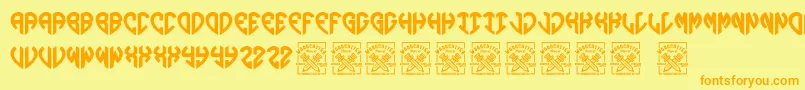 fuente Lovegramos – Fuentes Naranjas Sobre Fondo Amarillo