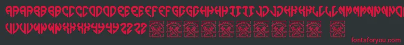 Lovegramos Font – Red Fonts on Black Background