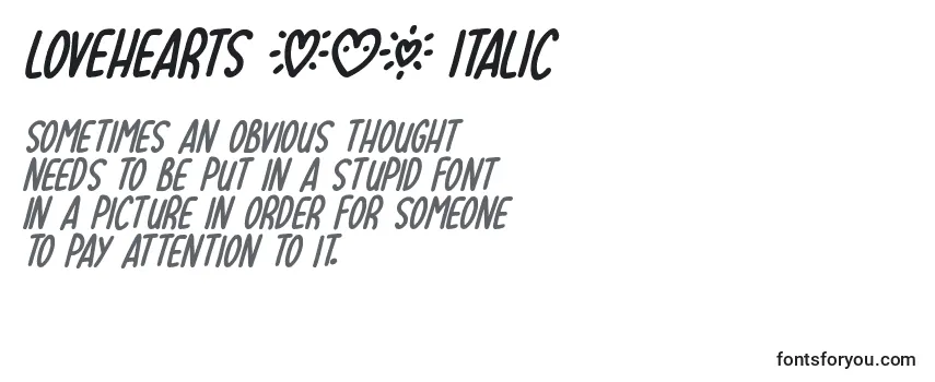 Fonte Lovehearts XYZ Italic (133010)