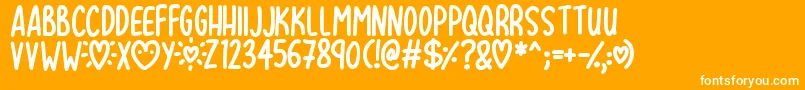 Lovehearts XYZ Font – White Fonts on Orange Background