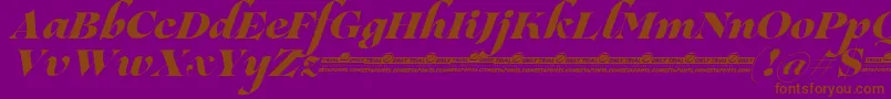 Шрифт Lovelace Script Extrabold trial – коричневые шрифты на фиолетовом фоне