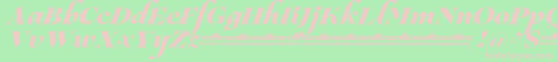Lovelace Script Extrabold trial-fontti – vaaleanpunaiset fontit vihreällä taustalla