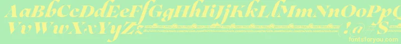 Lovelace Script Extrabold trial Font – Yellow Fonts on Green Background