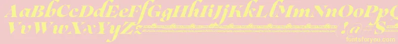 Lovelace Script Extrabold trial Font – Yellow Fonts on Pink Background