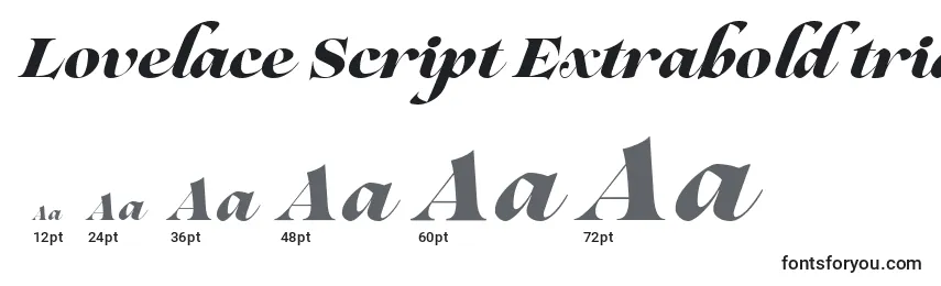 Lovelace Script Extrabold trial Font Sizes