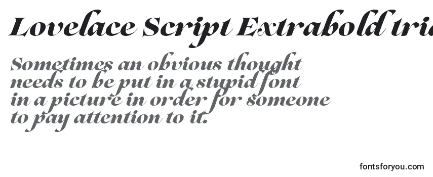 Review of the Lovelace Script Extrabold trial Font