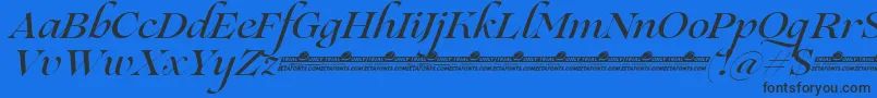 Lovelace Script Medium trial Font – Black Fonts on Blue Background