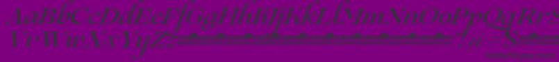 Lovelace Script Medium trial-Schriftart – Schwarze Schriften auf violettem Hintergrund