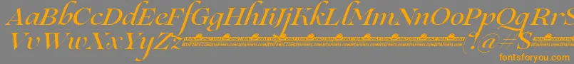 Lovelace Script Medium trial Font – Orange Fonts on Gray Background